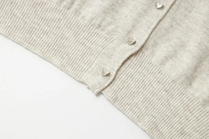 An image of a   31896 Wool Blend Heart Cardigan by  Mirra Masa