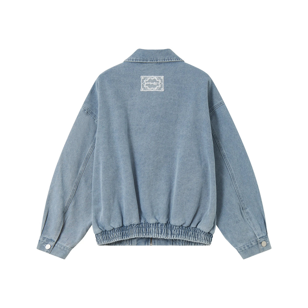 An image of a   31979 Dropped Shoulder Denim Jacket by  Mirra Masa