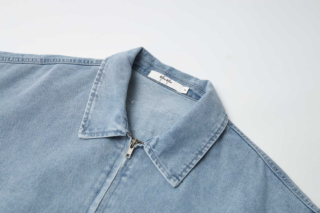 An image of a   31979 Dropped Shoulder Denim Jacket by  Mirra Masa