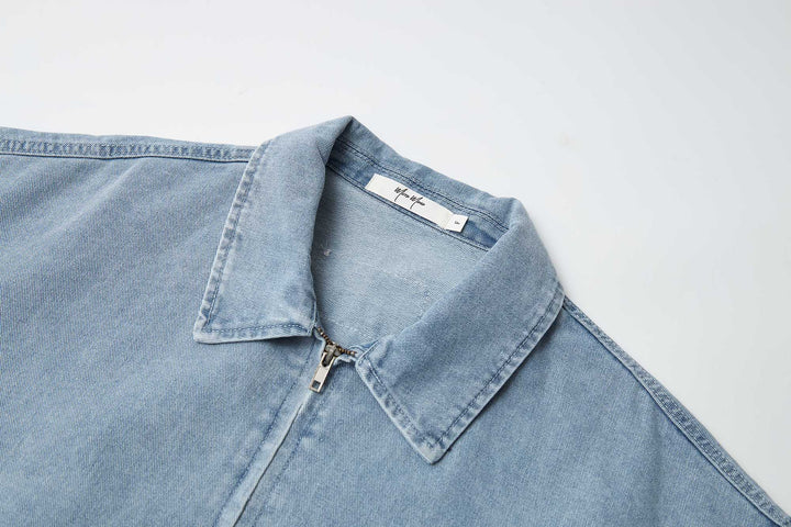 An image of a   31979 Dropped Shoulder Denim Jacket by  Mirra Masa