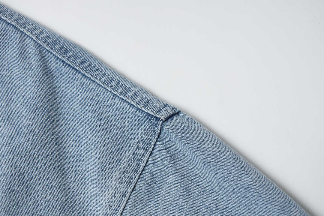 An image of a   31979 Dropped Shoulder Denim Jacket by  Mirra Masa