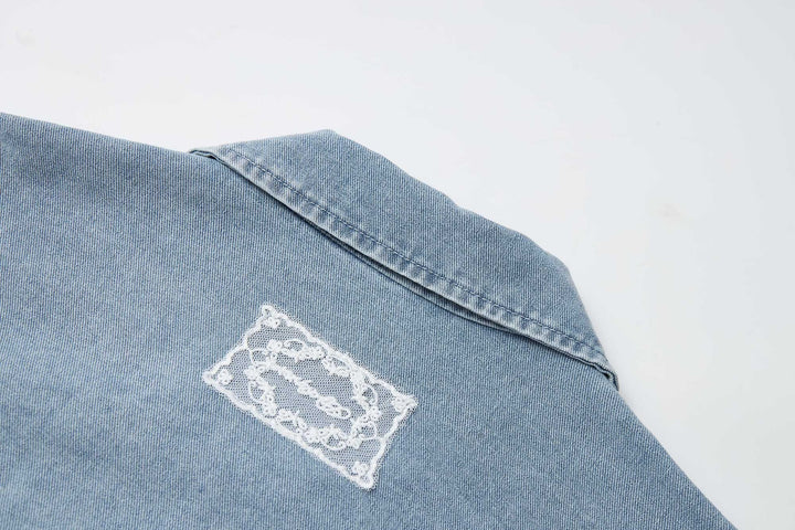 An image of a   31979 Dropped Shoulder Denim Jacket by  Mirra Masa