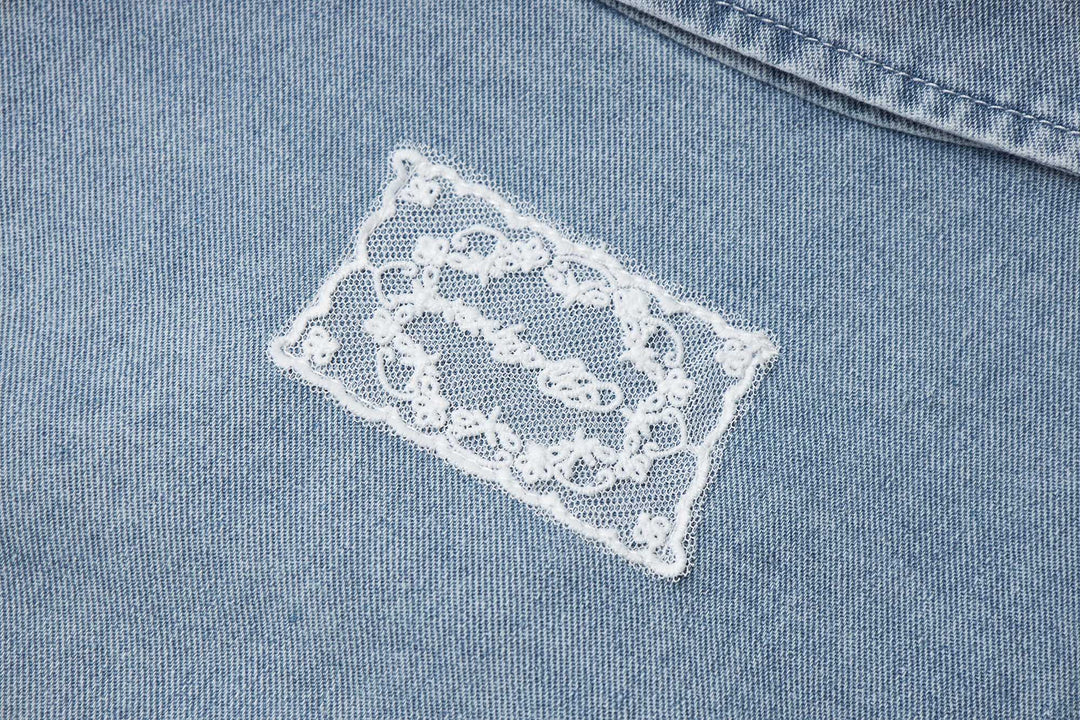 An image of a   31979 Dropped Shoulder Denim Jacket by  Mirra Masa