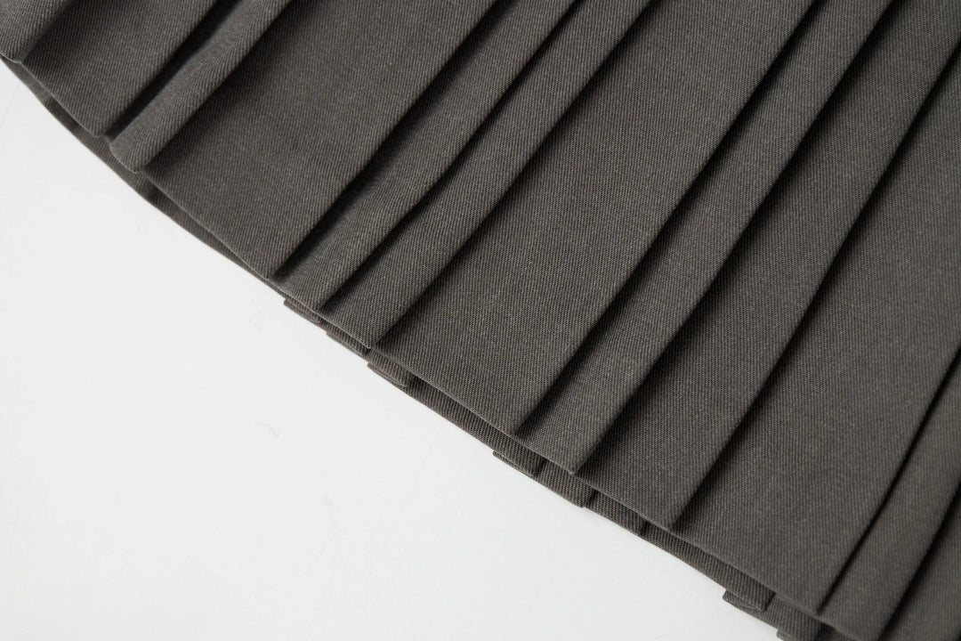 An image of a   32032 Pleated Mini Skirt with String Belts by  Mirra Masa