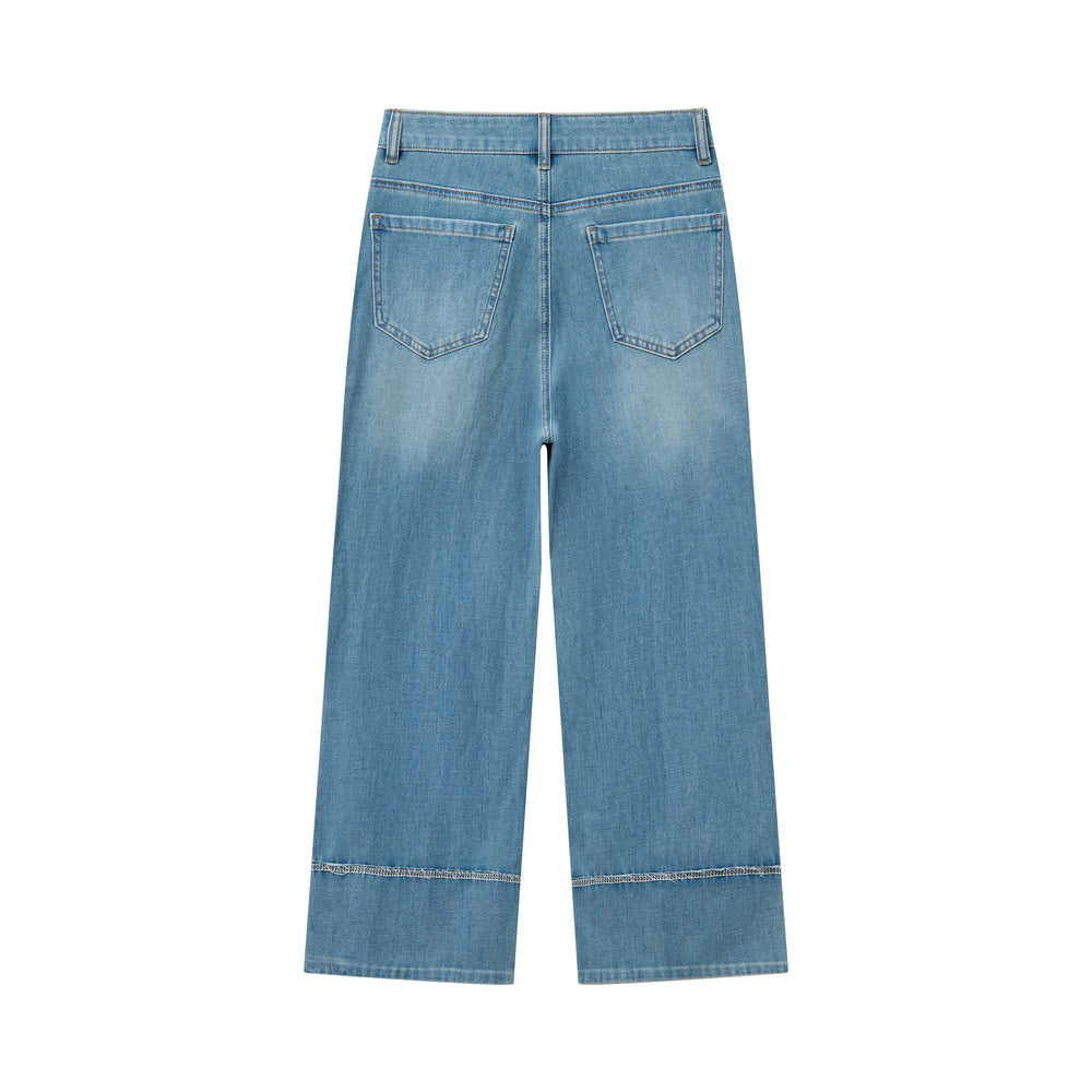 An image of a   32036 Cuffed Straight Leg Jeans by  Mirra Masa