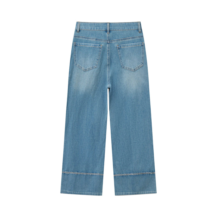 An image of a   32036 Cuffed Straight Leg Jeans by  Mirra Masa