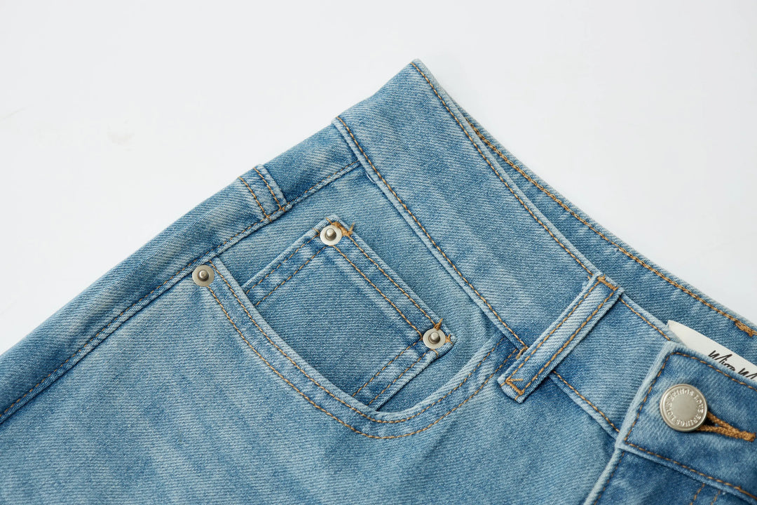 An image of a   32036 Cuffed Straight Leg Jeans by  Mirra Masa