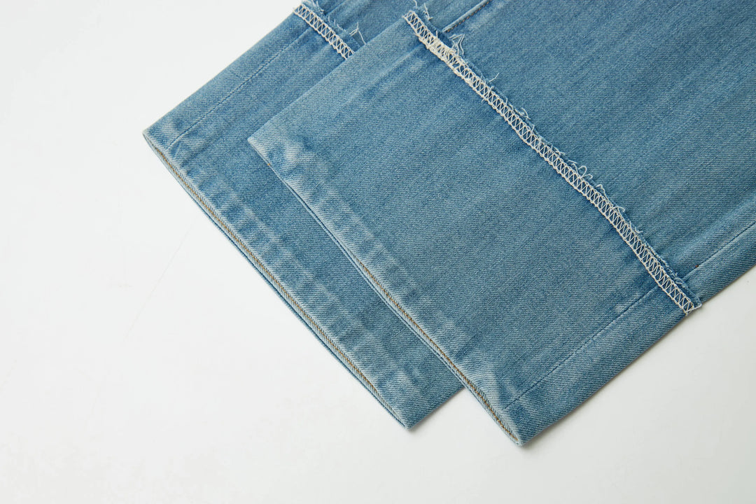 An image of a   32036 Cuffed Straight Leg Jeans by  Mirra Masa