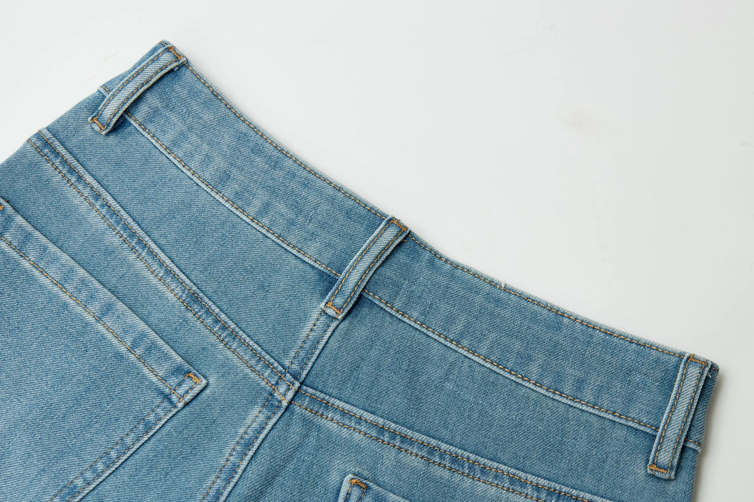 An image of a   32036 Cuffed Straight Leg Jeans by  Mirra Masa