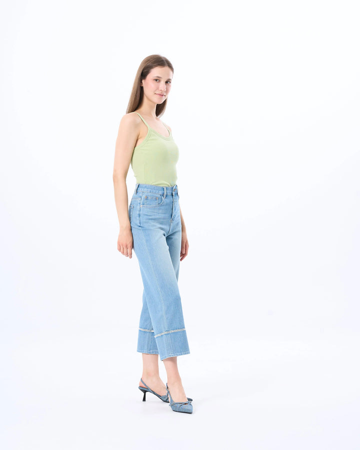 An image of a   32036 Cuffed Straight Leg Jeans by  Mirra Masa