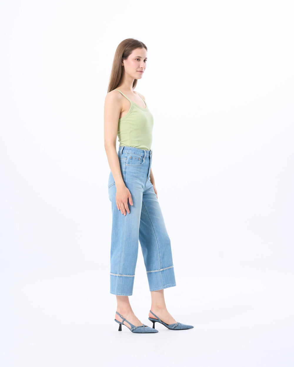 An image of a   32036 Cuffed Straight Leg Jeans by  Mirra Masa