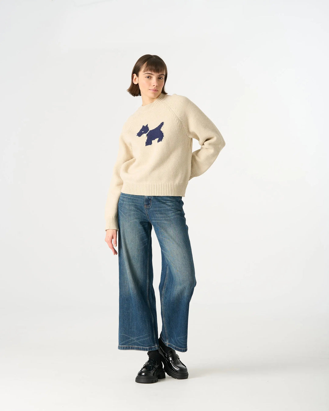 An image of a   32488 Mid-Rise Belted Wide Leg Jeans by  Mirra Masa