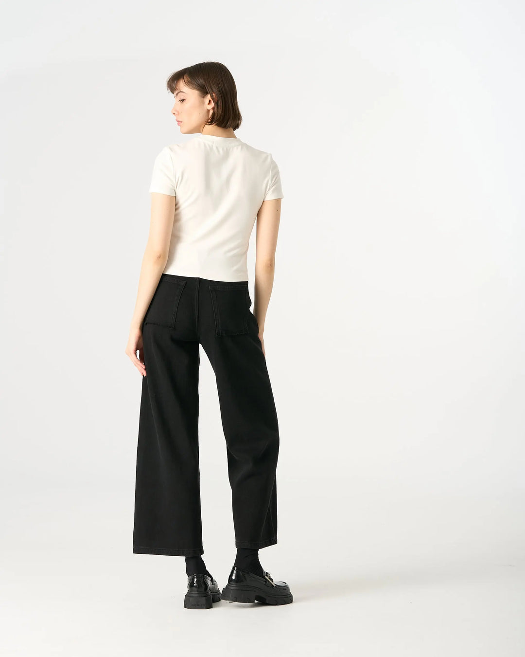 An image of a   32488 Mid-Rise Belted Wide Leg Jeans by  Mirra Masa
