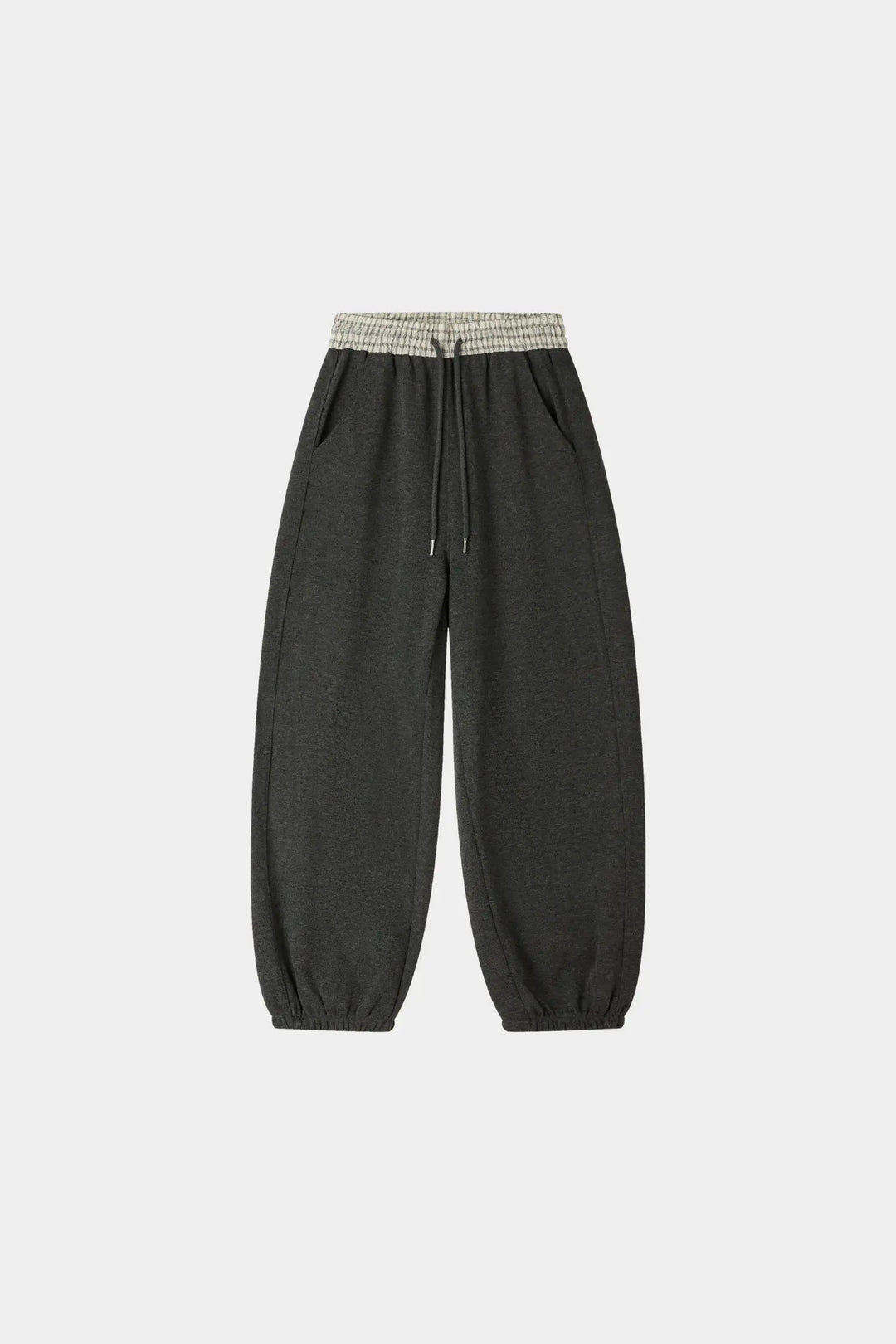 An image of a   32523 Two-Way Plaid Waist Sweatpants by  Mirra Masa