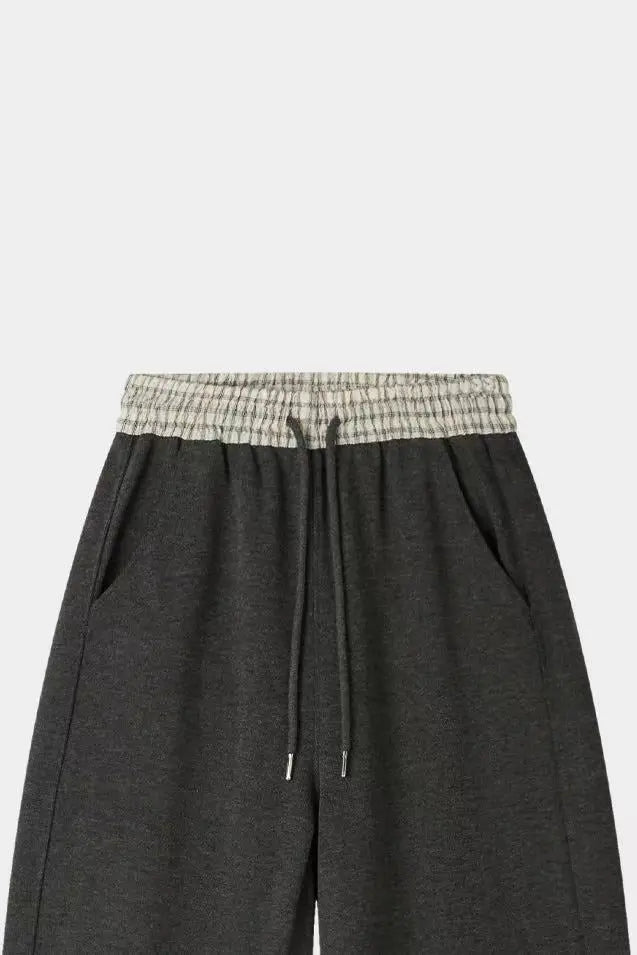 An image of a   32523 Two-Way Plaid Waist Sweatpants by  Mirra Masa