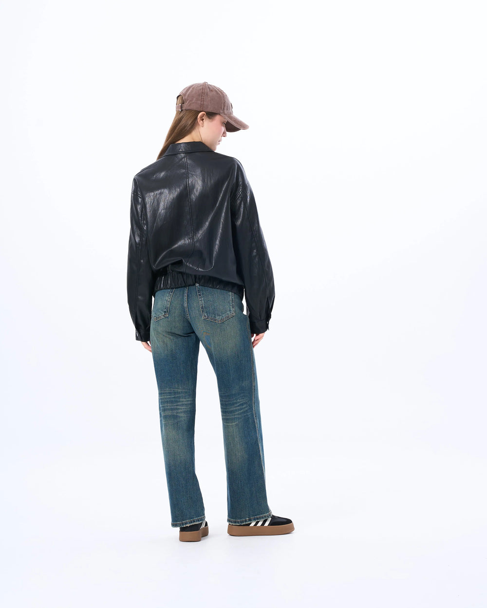 An image of a   3255C Vegan Leather Jacket by  Mirra Masa