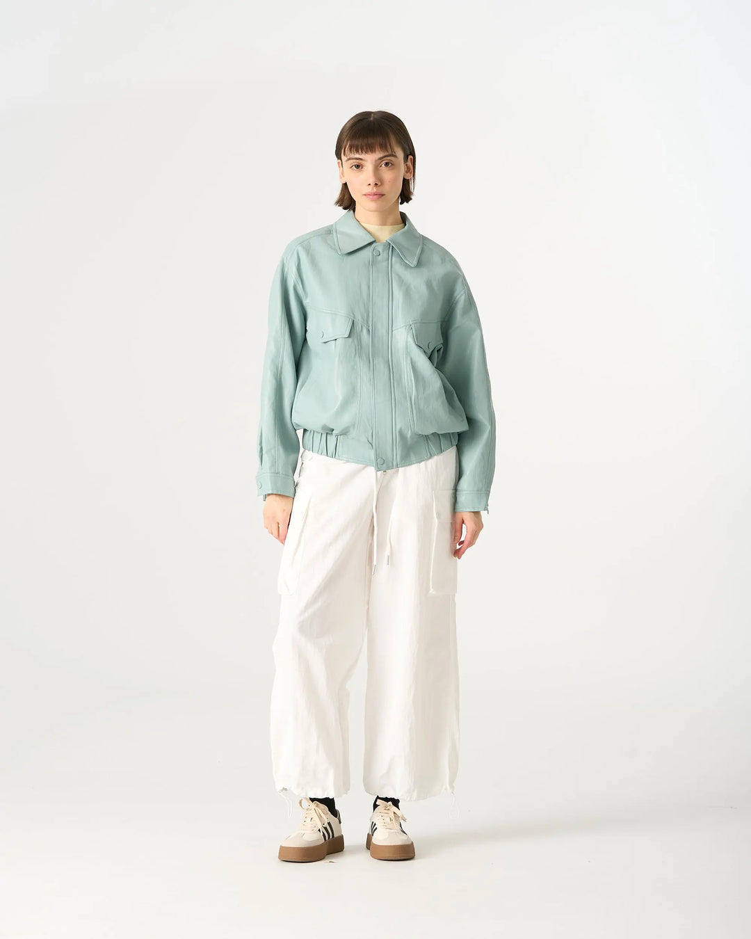 An image of a   3255C Vegan Leather Jacket by  Mirra Masa