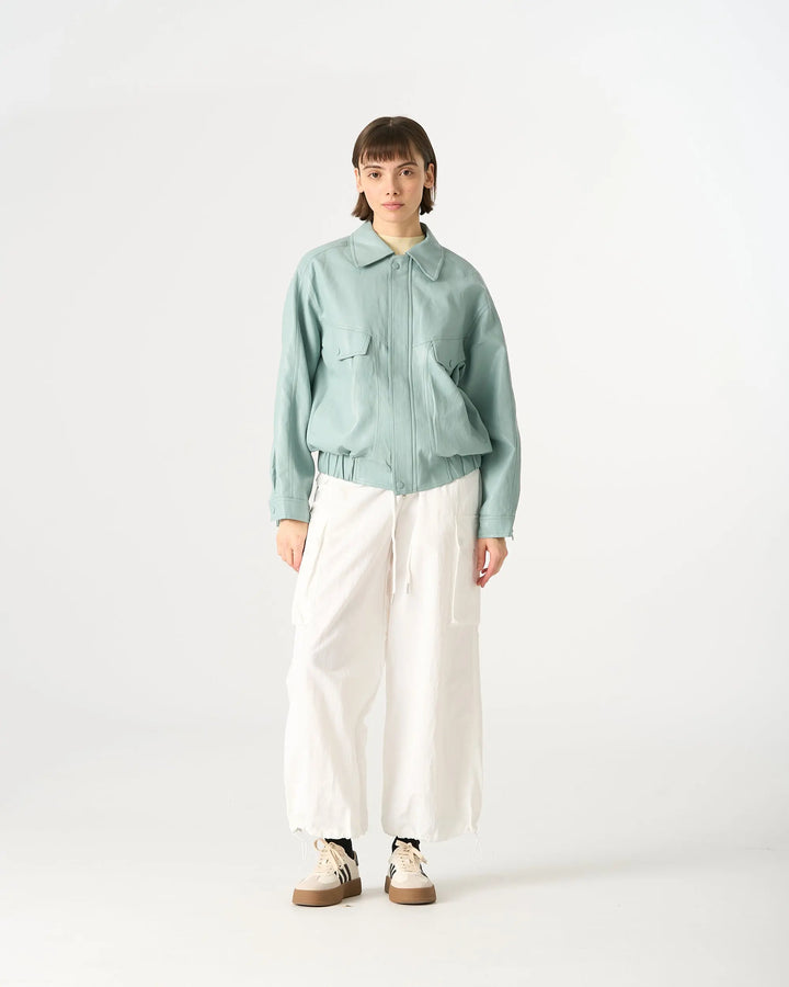 An image of a   3255C Vegan Leather Jacket by  Mirra Masa