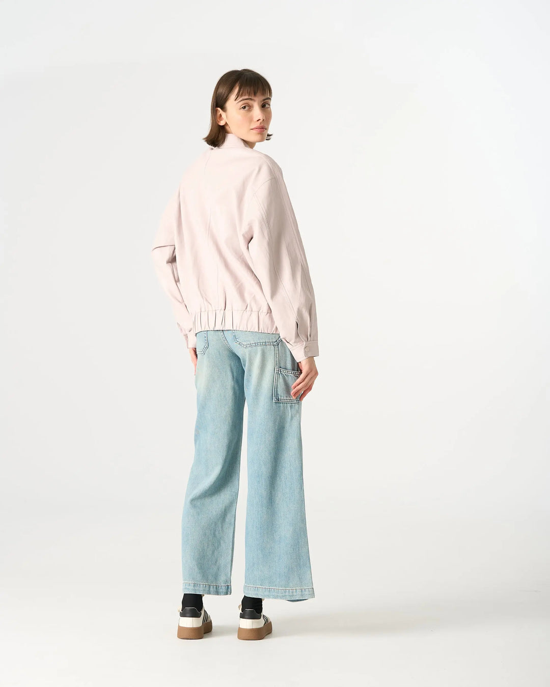 An image of a   3255C Vegan Leather Jacket by  Mirra Masa