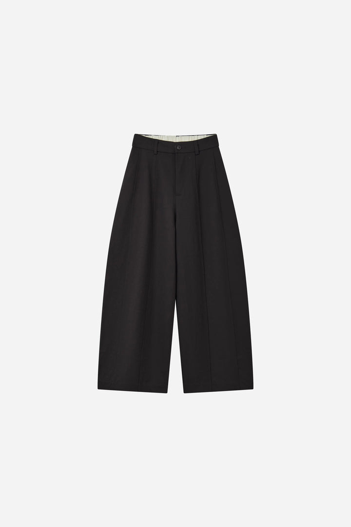 An image of a   32708 Sculpted Barrel-Leg Trousers by  Mirra Masa
