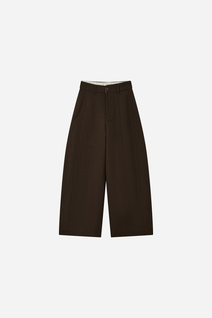 An image of a   32708 Sculpted Barrel-Leg Trousers by  Mirra Masa