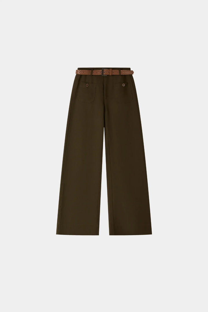An image of a   32713 Belted Wide Leg Pants by  Mirra Masa