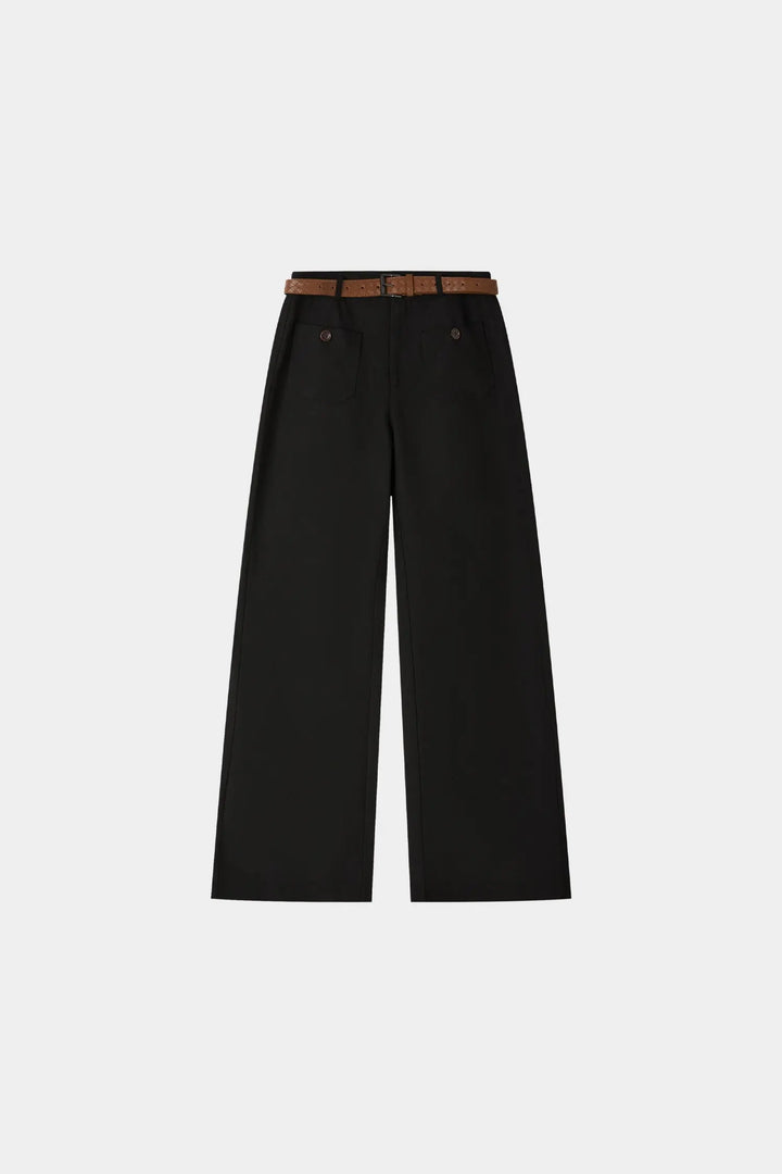 An image of a   32713 Belted Wide Leg Pants by  Mirra Masa