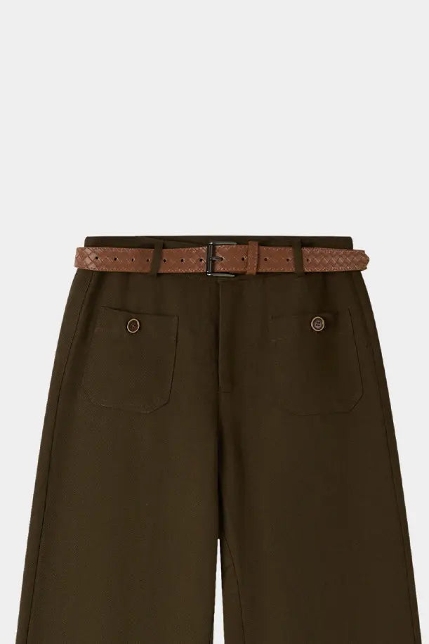 An image of a   32713 Belted Wide Leg Pants by  Mirra Masa