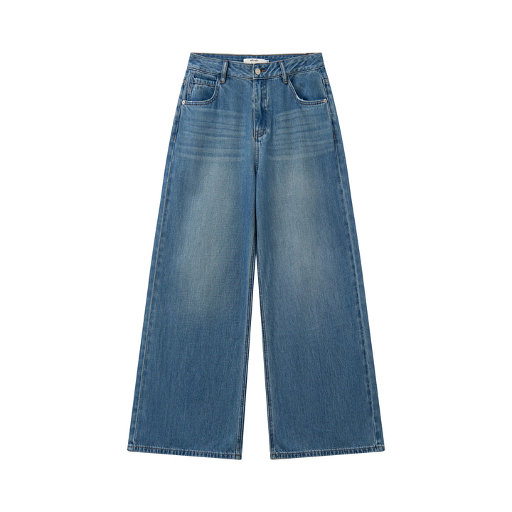 An image of a  Denim Blue / 29 32785 Wide Leg Jeans by  Mirra Masa