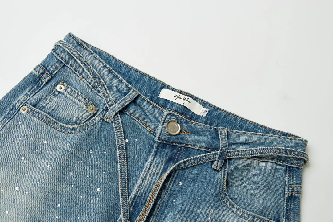 An image of a   32822 High-Waist Sparkle Jeans by  Mirra Masa
