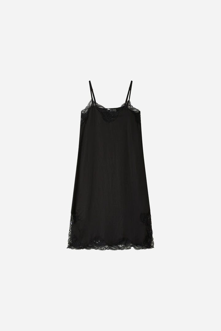 An image of a   33112 Lace Trim Slip Dress by  Mirra Masa