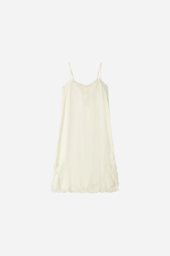 An image of a   33112 Lace Trim Slip Dress by  Mirra Masa