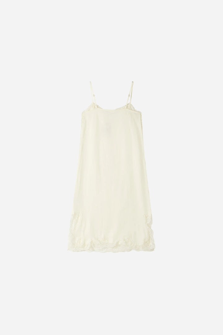 An image of a   33112 Lace Trim Slip Dress by  Mirra Masa
