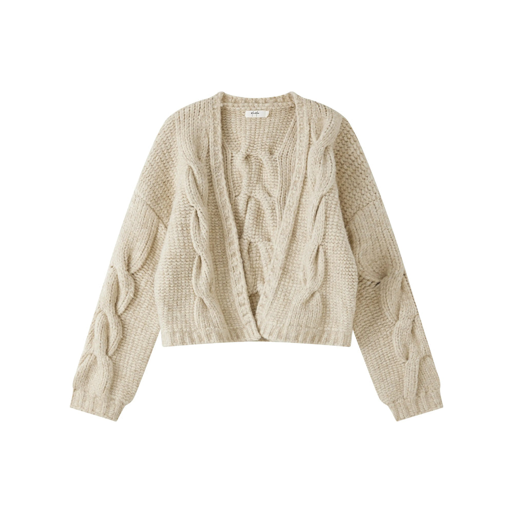 An image of a   3374Q Cable Knit Cardigan by  Mirra Masa