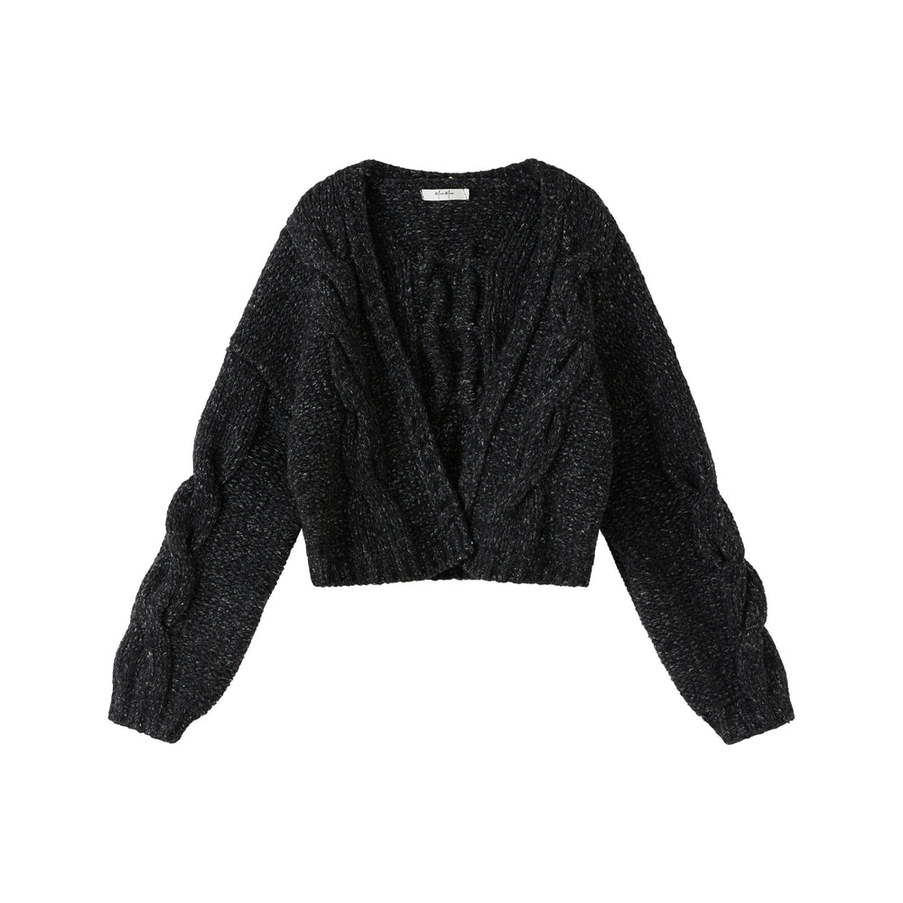 An image of a   3374Q Cable Knit Cardigan by  Mirra Masa