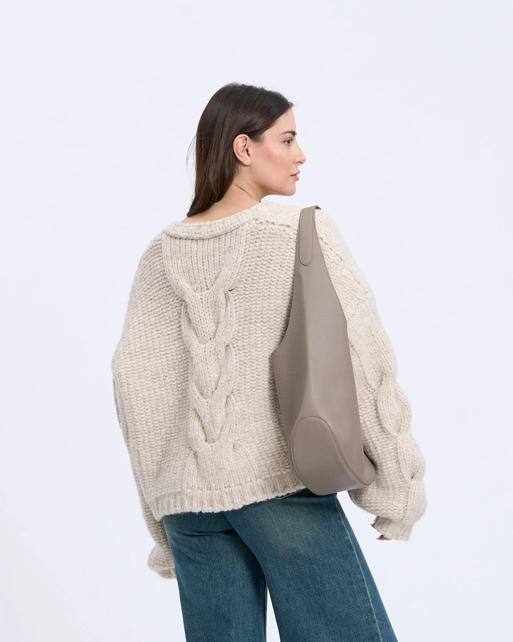 An image of a   3374Q Cable Knit Cardigan by  Mirra Masa