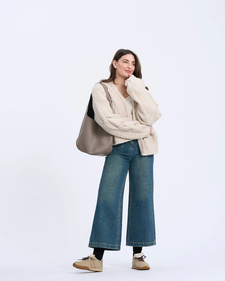 An image of a   3374Q Cable Knit Cardigan by  Mirra Masa