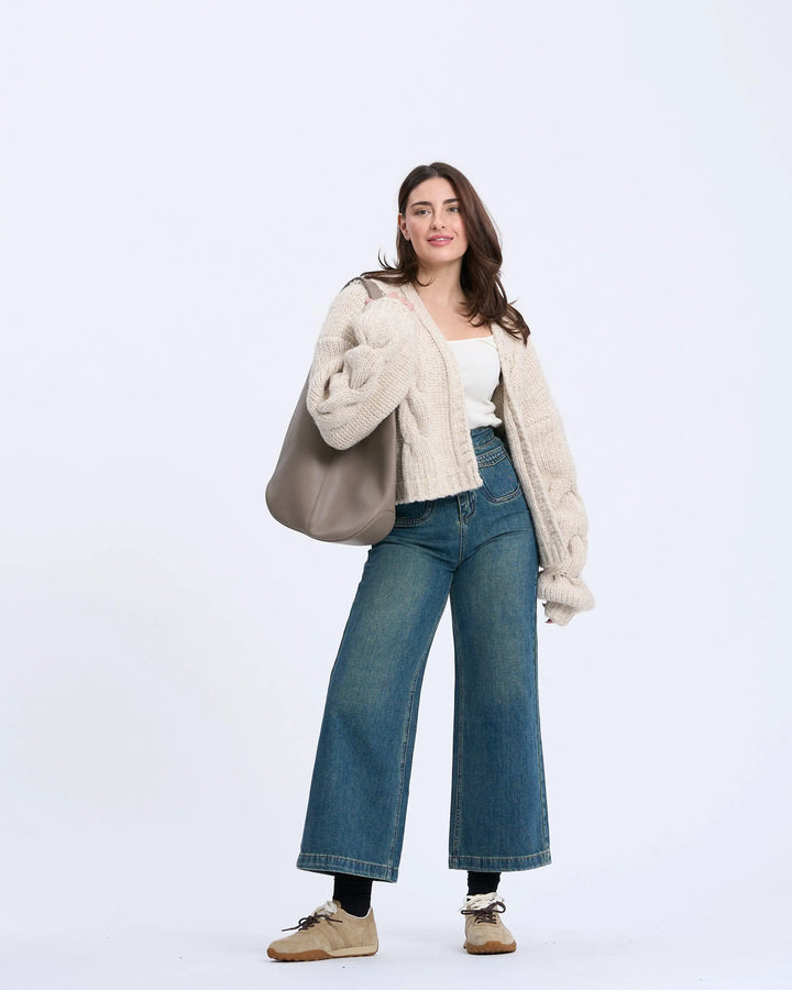 An image of a   3374Q Cable Knit Cardigan by  Mirra Masa