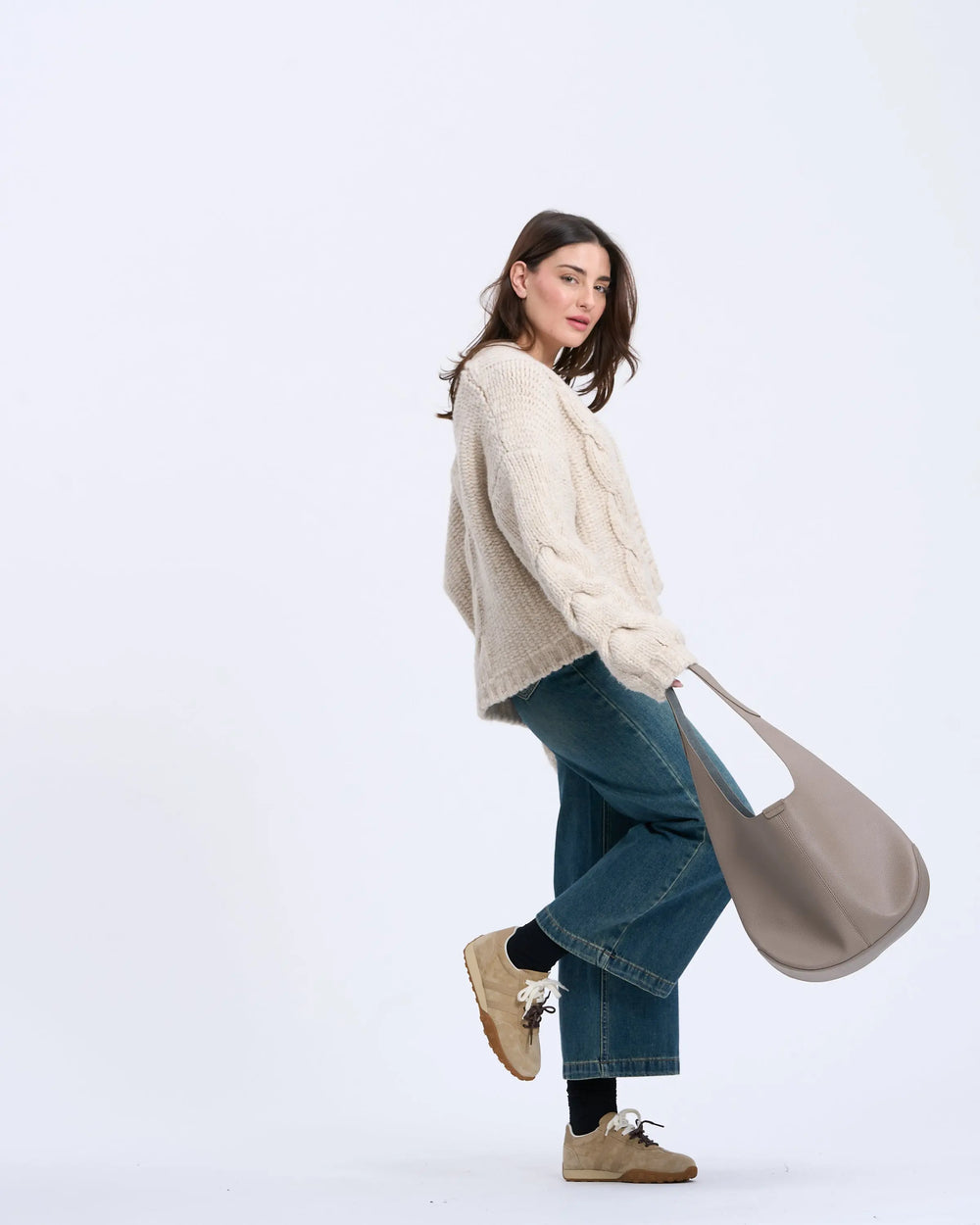 An image of a   3374Q Cable Knit Cardigan by  Mirra Masa