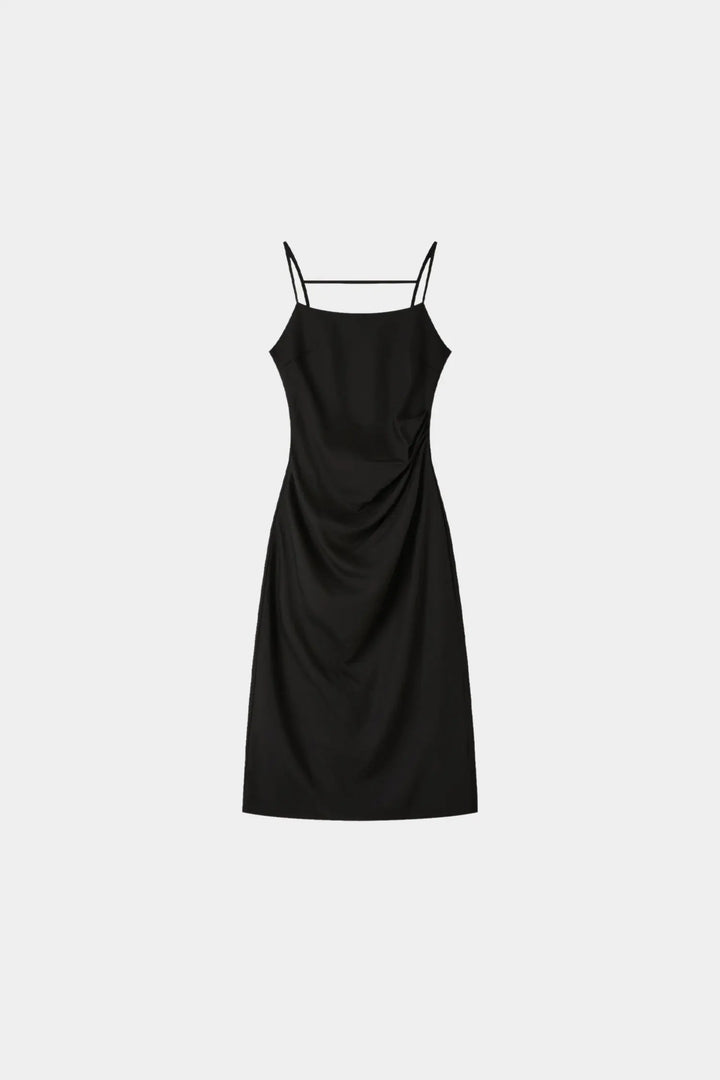 An image of a   33826 Ruched Midi Slip Dress by  Mirra Masa