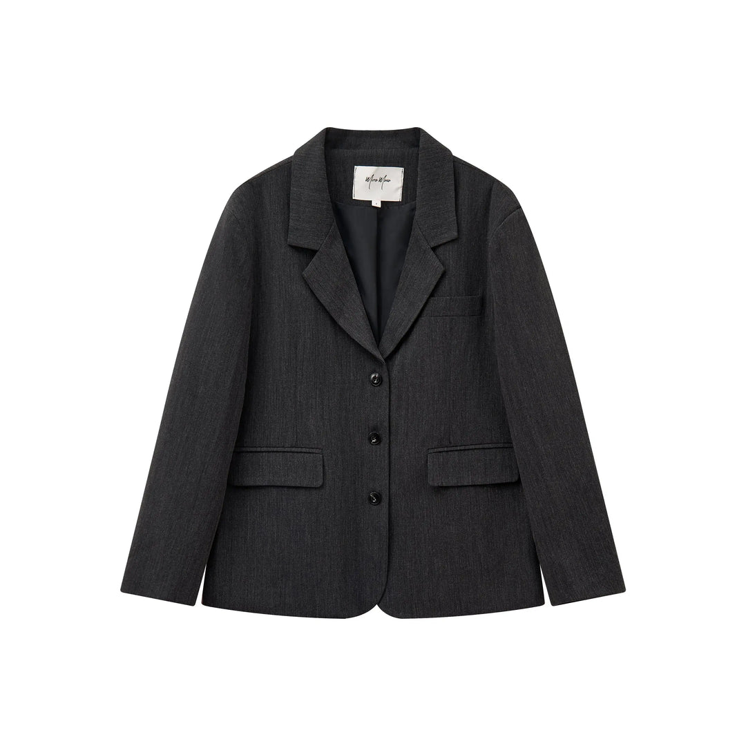 An image of a   34035 Minimalist Back-Slit Blazer by  Mirra Masa