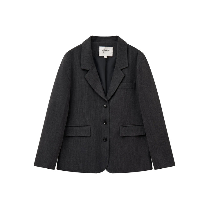 An image of a   34035 Minimalist Back-Slit Blazer by  Mirra Masa