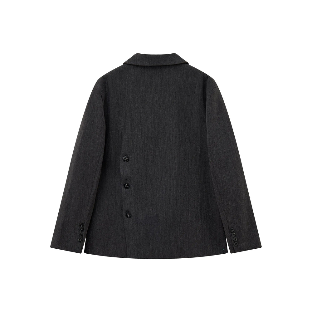 An image of a   34035 Minimalist Back-Slit Blazer by  Mirra Masa