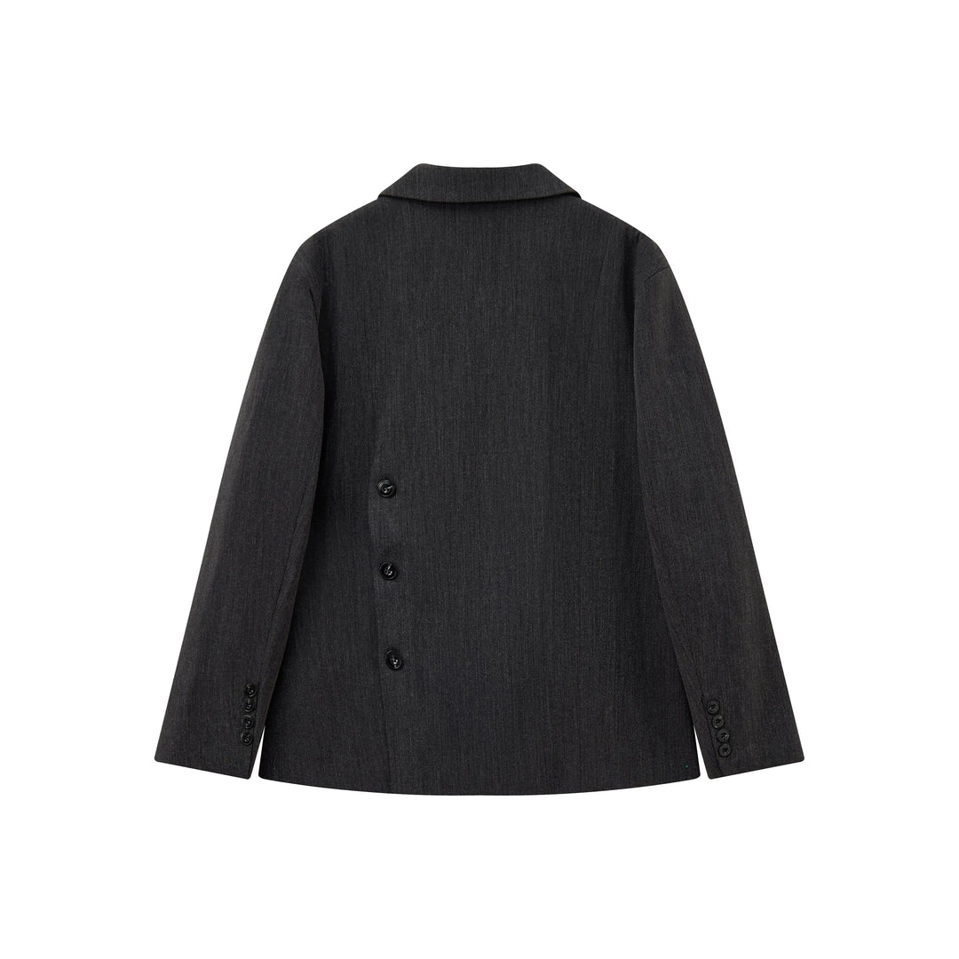 An image of a   34035 Minimalist Back-Slit Blazer by  Mirra Masa