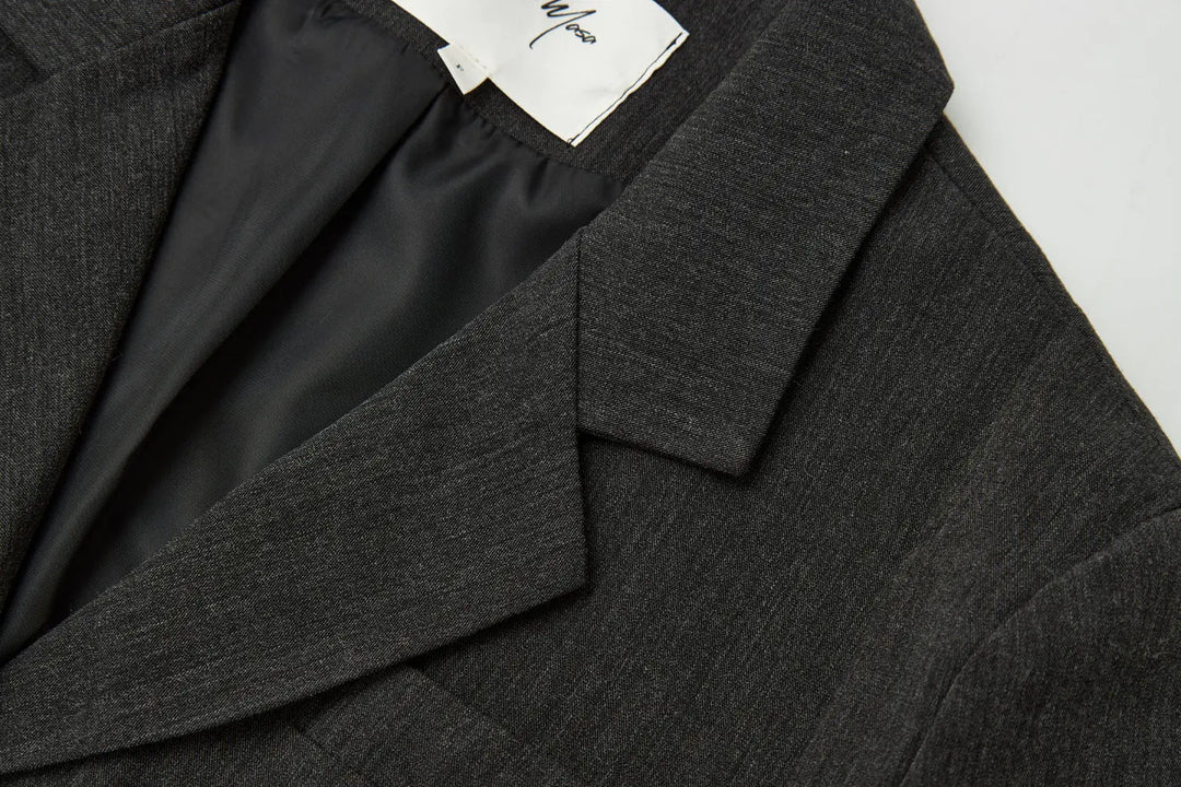 An image of a   34035 Minimalist Back-Slit Blazer by  Mirra Masa