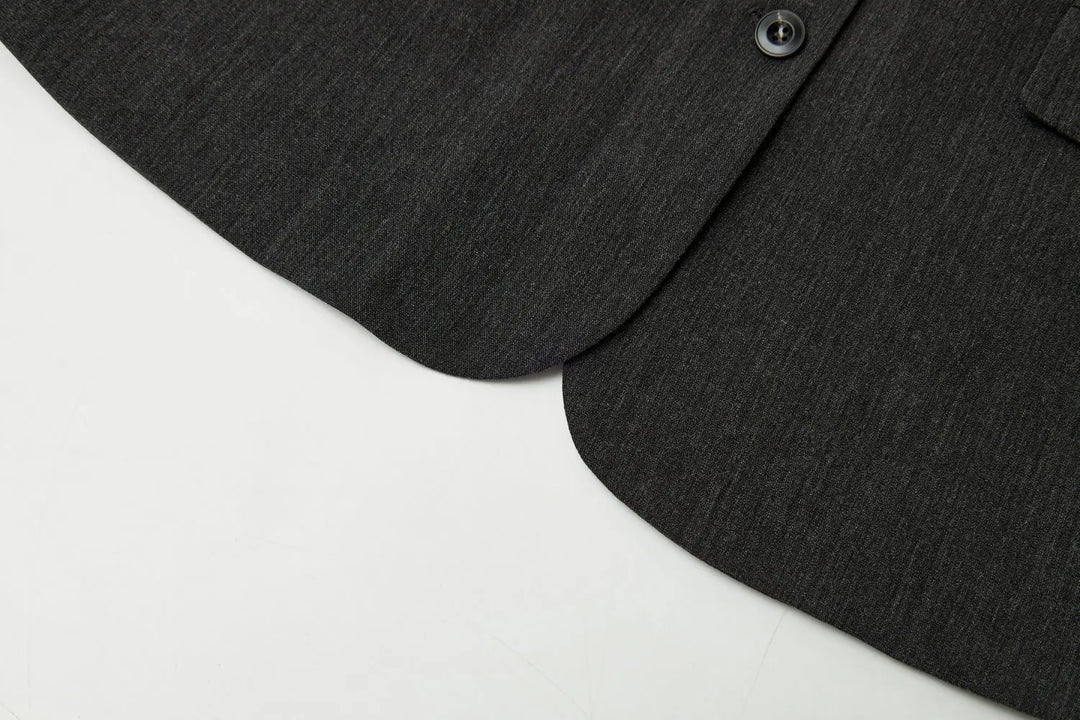 An image of a   34035 Minimalist Back-Slit Blazer by  Mirra Masa