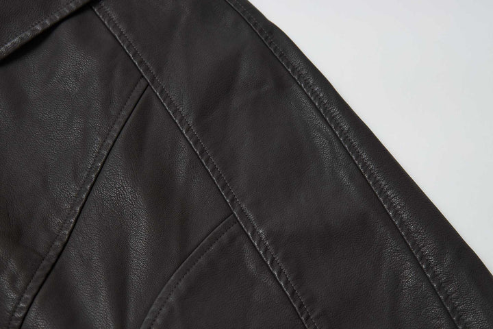 An image of a   34065 Vegan Leather Bomber Jacket by  Mirra Masa
