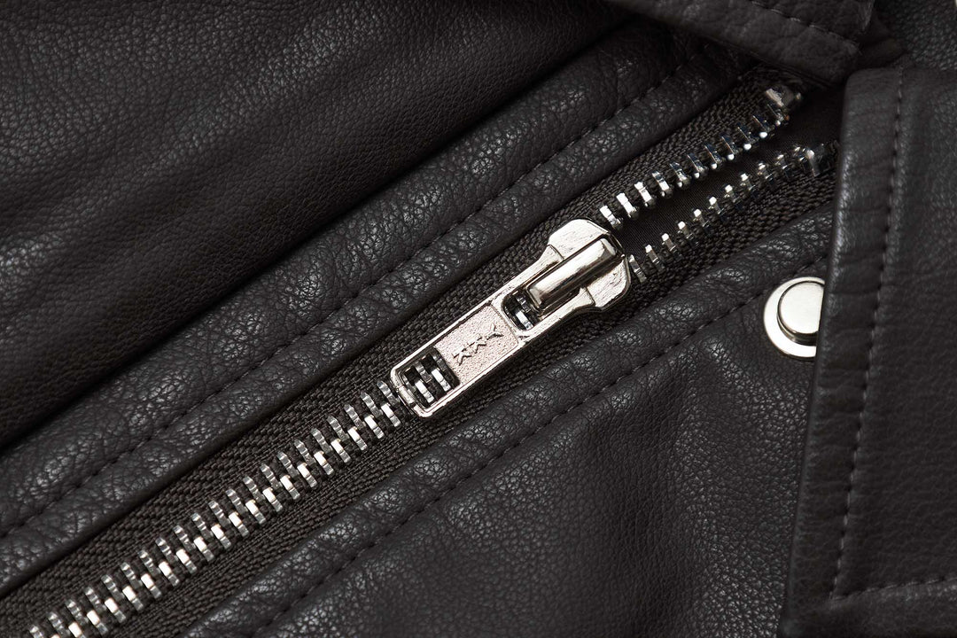 An image of a   34065 Vegan Leather Bomber Jacket by  Mirra Masa