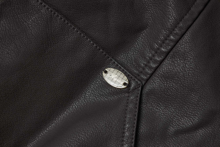 An image of a   34065 Vegan Leather Bomber Jacket by  Mirra Masa