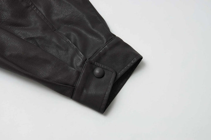 An image of a   34065 Vegan Leather Bomber Jacket by  Mirra Masa